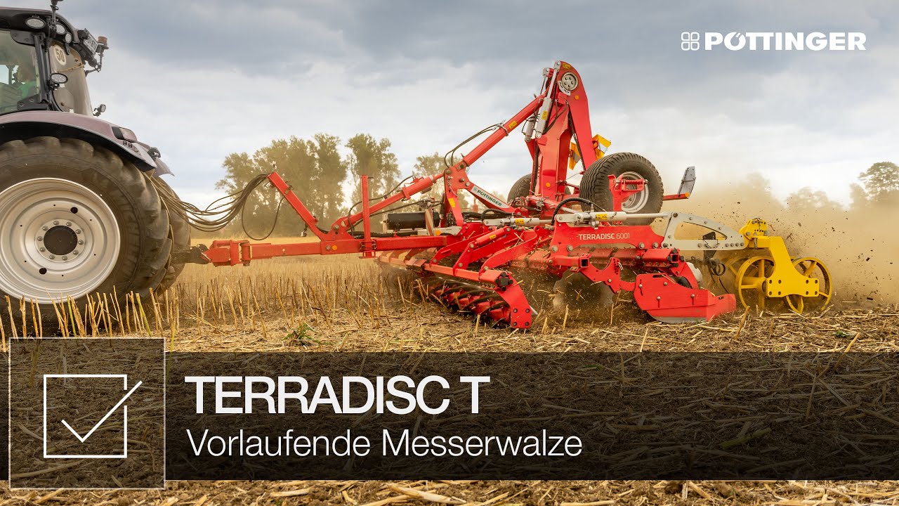 Gezogene Kurzscheibenegge TERRADISC mit Messerwalze | PÖTTINGER