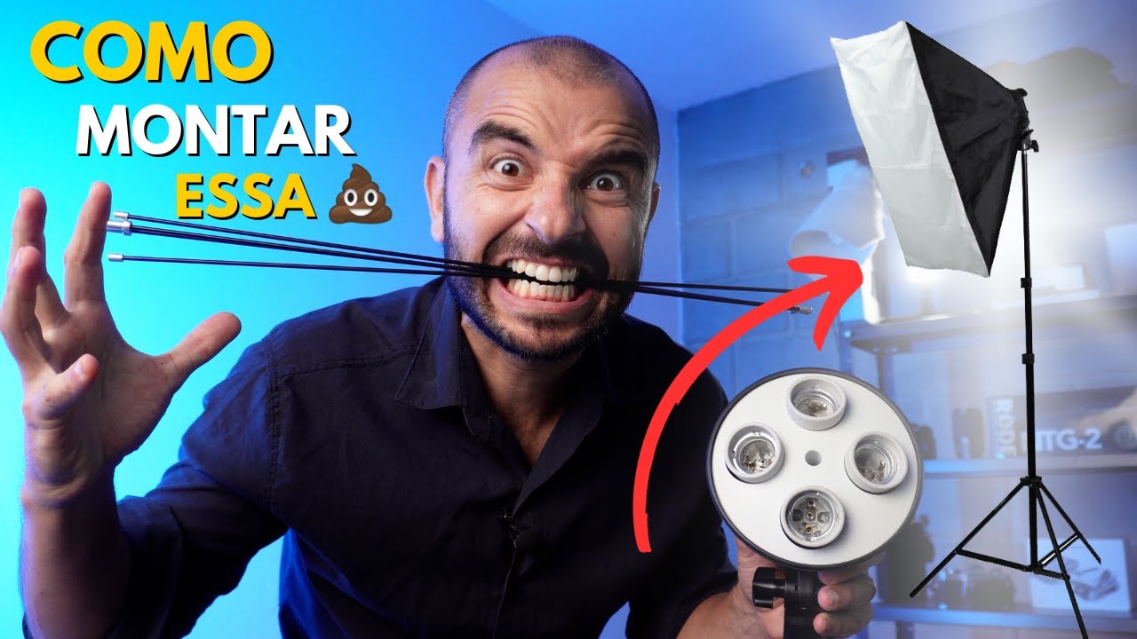 Como montar SOFTBOX de 4 Lâmpadas que possui varetas soltas. Dica rápida e fácil. PASSO A PASSO