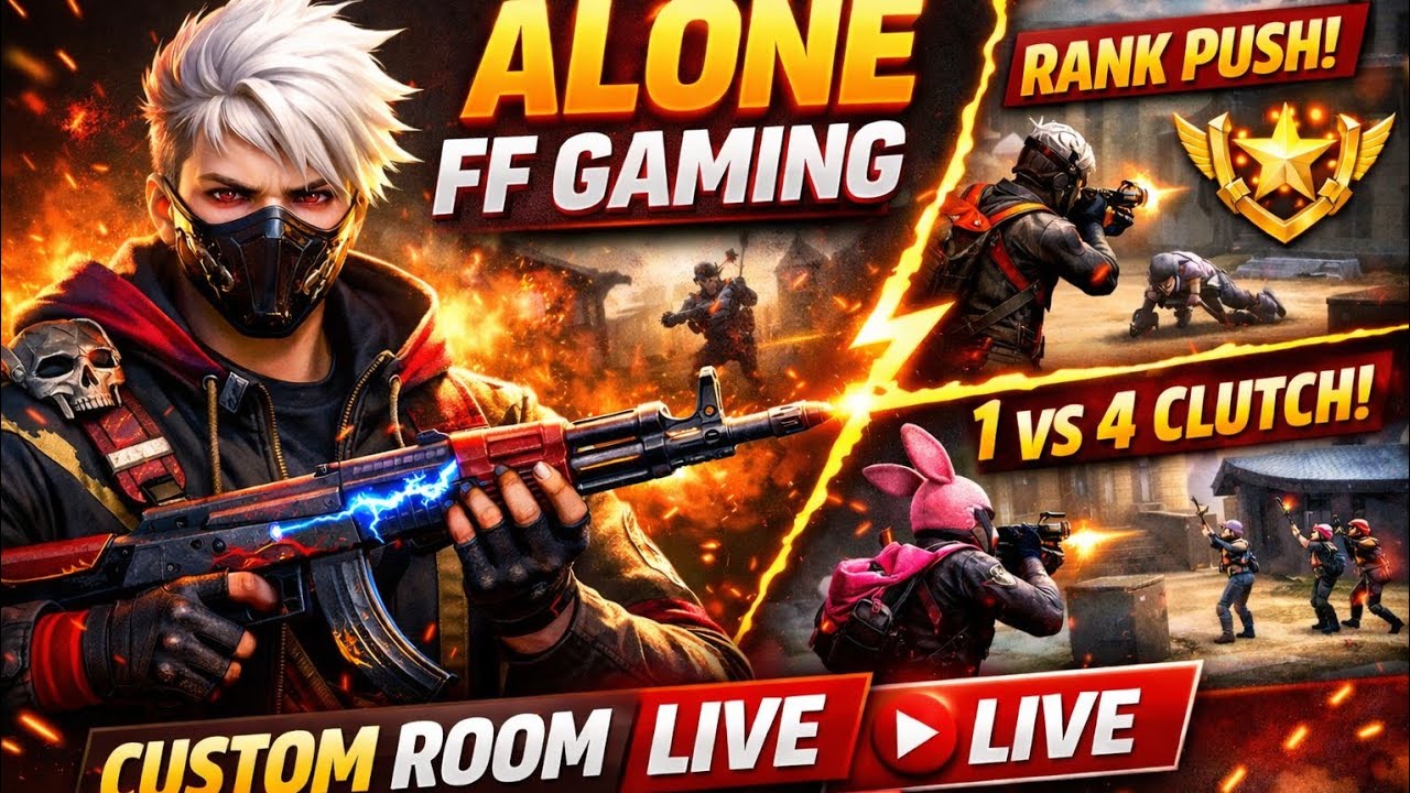 ALONE FF GAMING is live! cs rank geme play