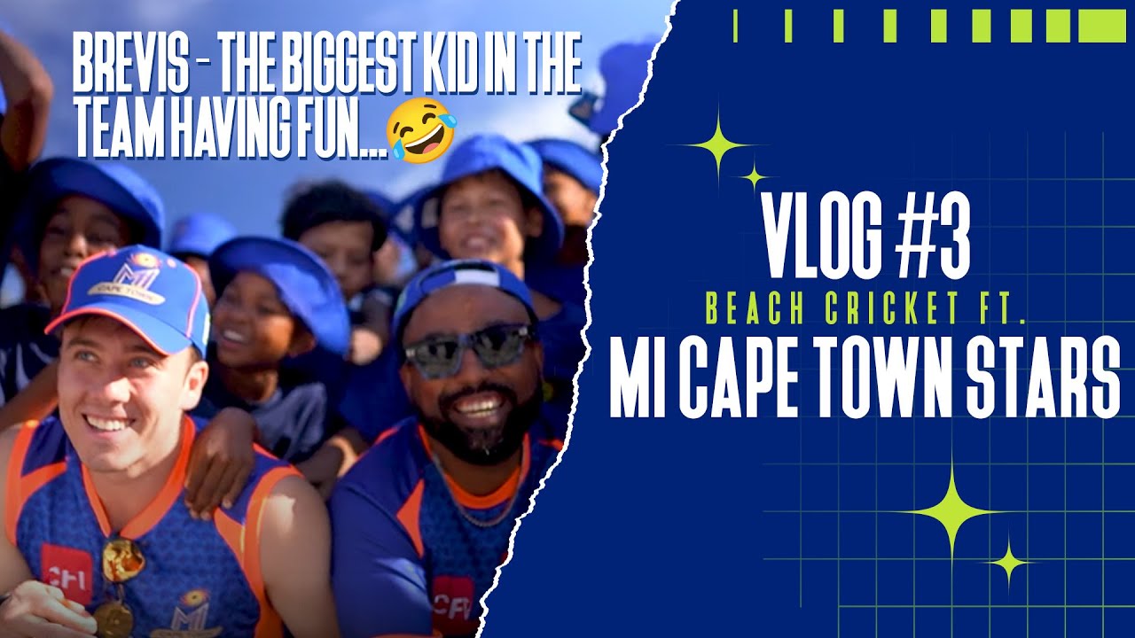 Beach cricket ft. the stars of MI Cape Town 💙