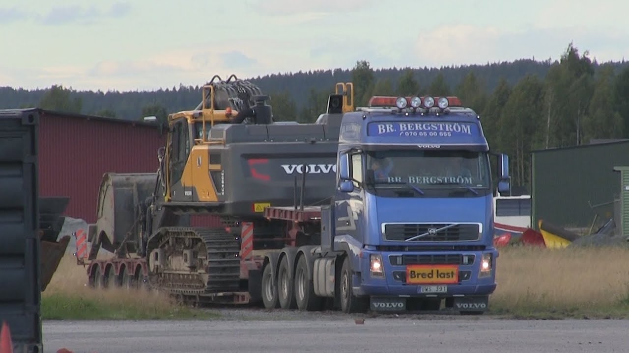Transport of Volvo EC480E on Volvo FH16 610hp 8x4