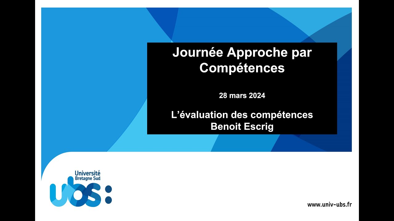 L’Évaluation des compétences dans le cadre de l’APC par Benoit Escrig