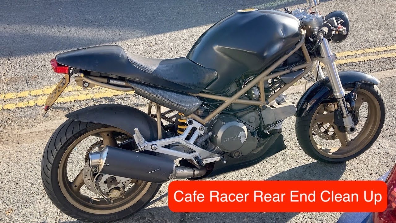 Cleaning up the rear end on the Ducati Monster Cafe Racer