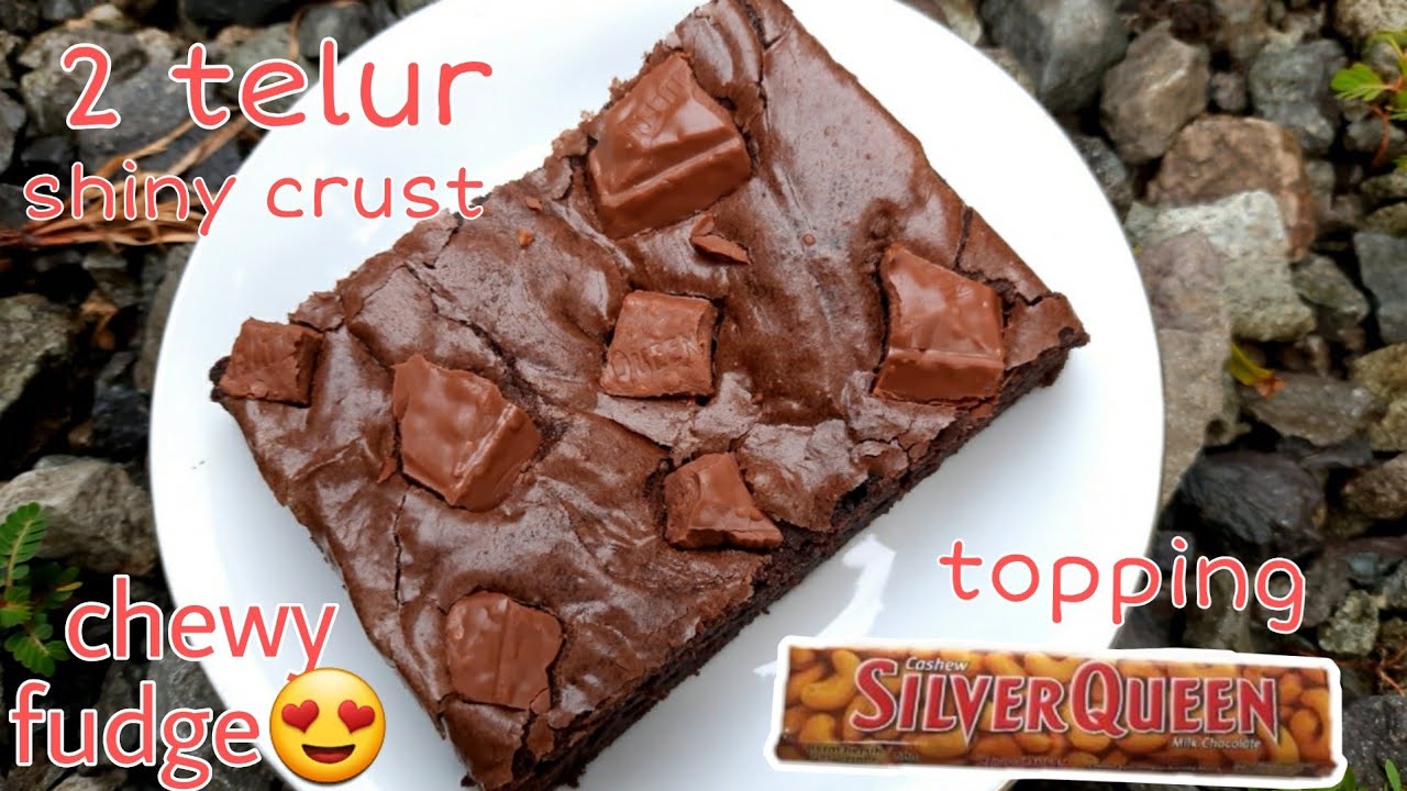 BROWNIES PANGGANG 2 Telur nyoklat abis shiny crust chewy dan fudge