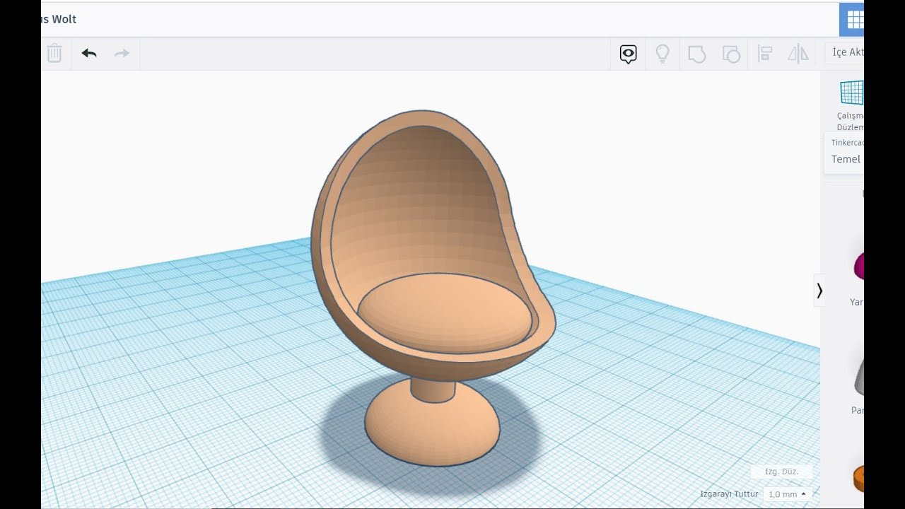Tinkercad Dersleri - 98. Ders - Döner Sandalye Tasarımı (Swivel Chair Design)