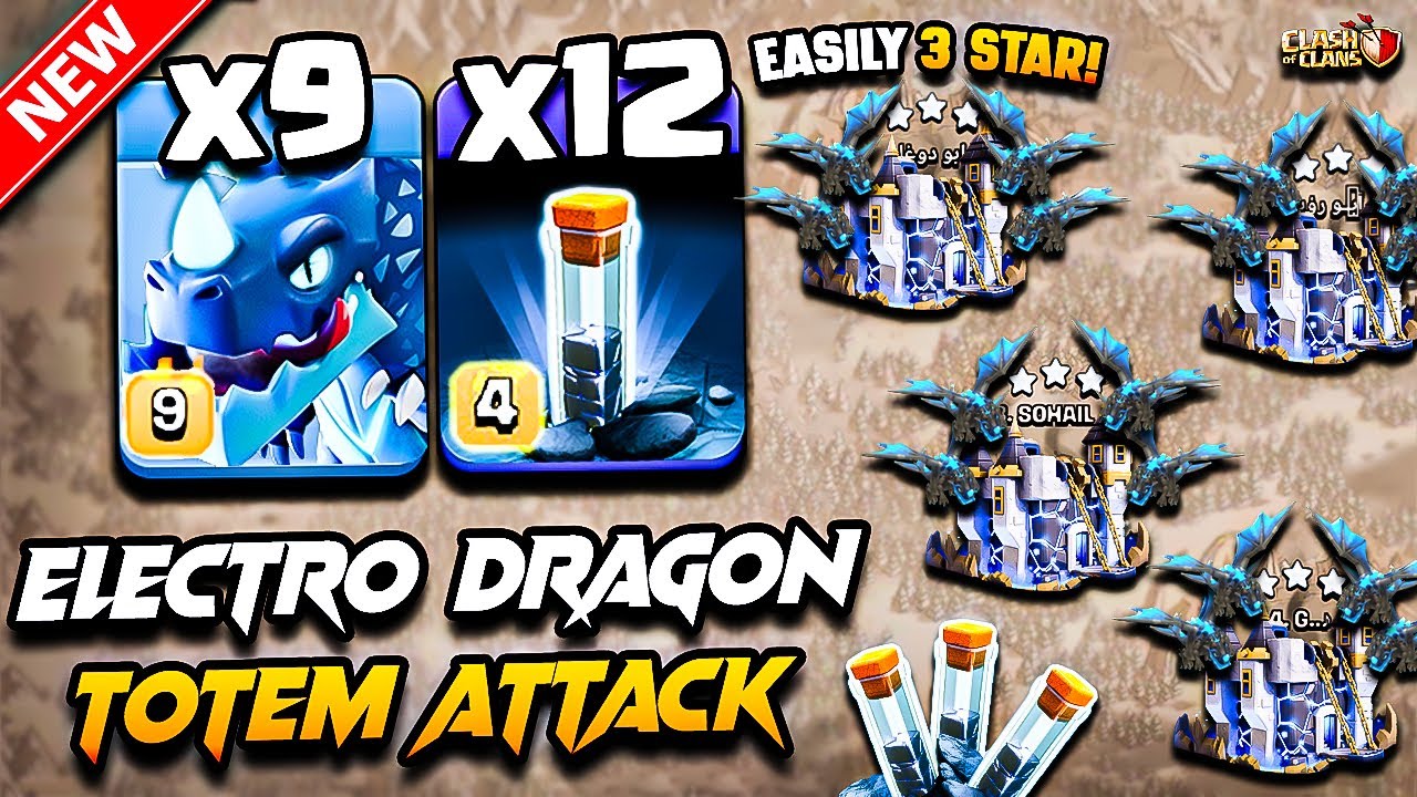 Th18 ELECTRO DRAGON Attack With TOTEM | Best TH18 Attack Strategy With Electro Dragon (Town Hall 18)
