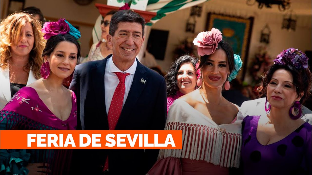 Inés Arrimadas, Juan Marín y Begoña Villacís en la Feria de Sevilla