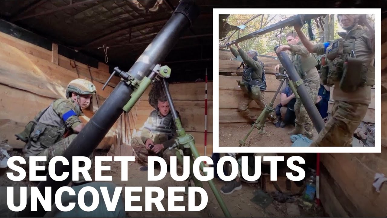 Inside Russian mortar dugouts taken over by Ukrainian soldiers