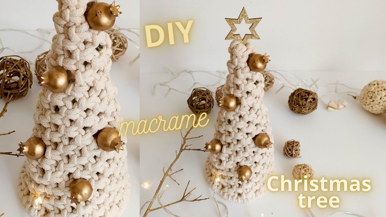 DIY macrame Christmas tree tutorial, 3d macrame, new pattern 21 by My Total Handmade, boho decor