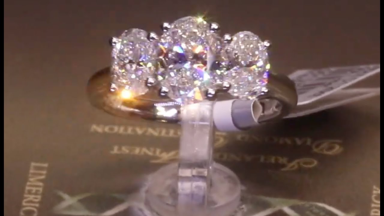 #103830 | T2.40ct/C1.20ct | Oval Three Stone | Platinum