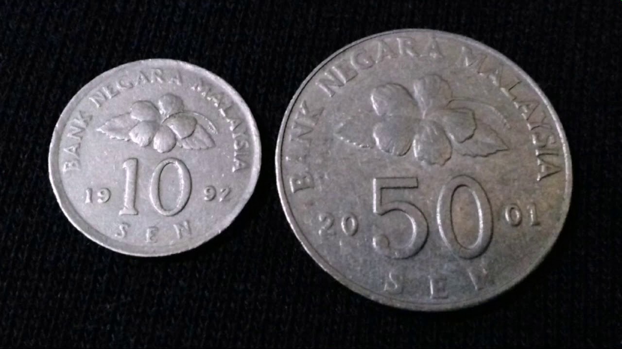 Malaysia 50 sen 2001. 10 sen. 1992.rare. coins