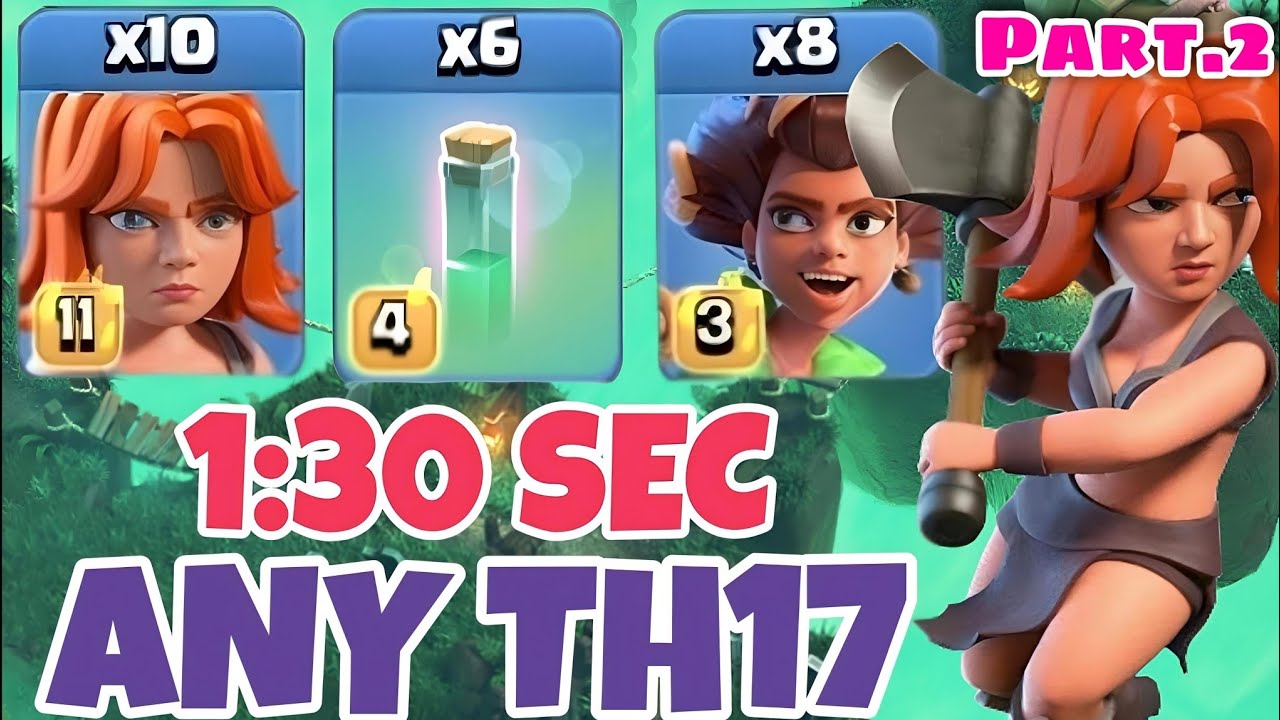 Epic Strategy! TH17 Root Rider Valkyrie Attack Strategy With 6X Invisible Spell !!  (Clash of Clans)