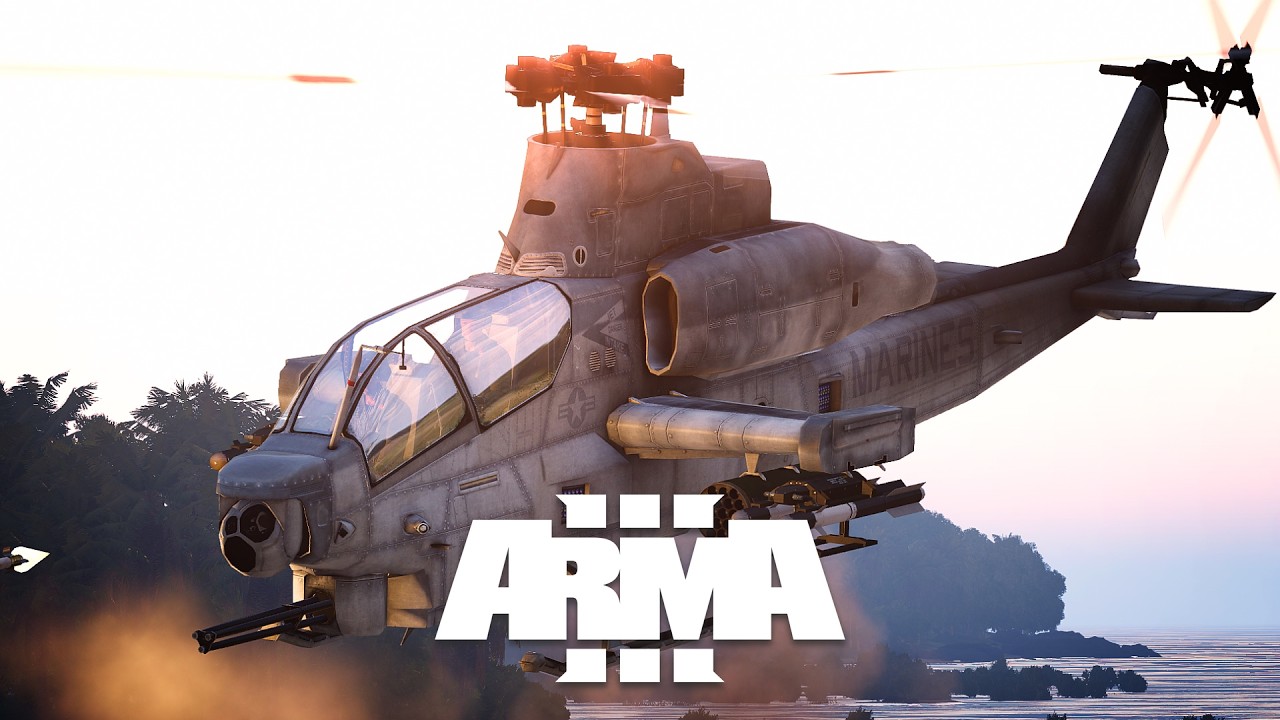 НИЖЕ ДЕРЕВЬЕВ НА БОЕВОМ ВЕРТОЛЁТЕ! 200 ИГРОКОВ — ARMA 3 ТУШИНО