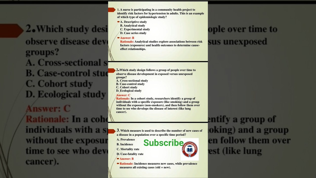 #Shorts Epidemiology Exit Exam Questions & Answers | Exam Prep Guide
