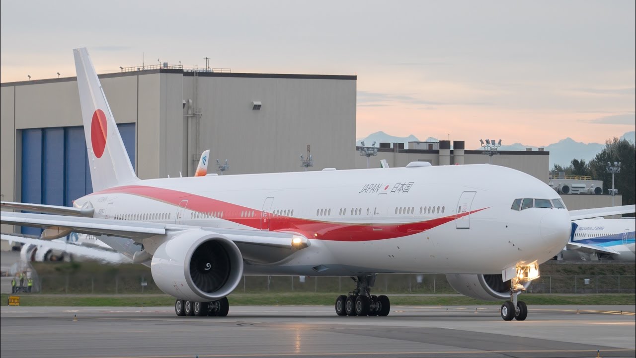 Japan Air Self Defense Force 777-300ER Delivery Flight from Paine Field