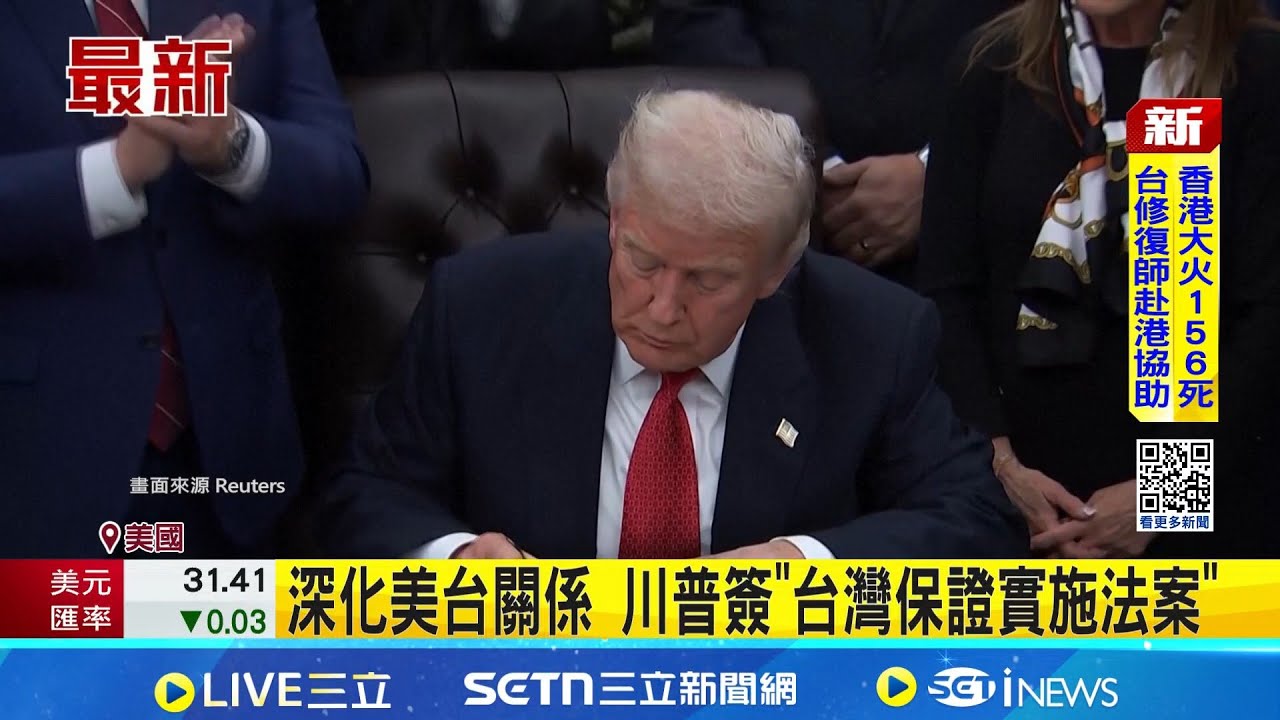 川普簽署台灣保證法案 深化美台關係 林佳龍: 台美關係更進一步│記者 鄧崴│國際關鍵字20251203│三立iNEWS