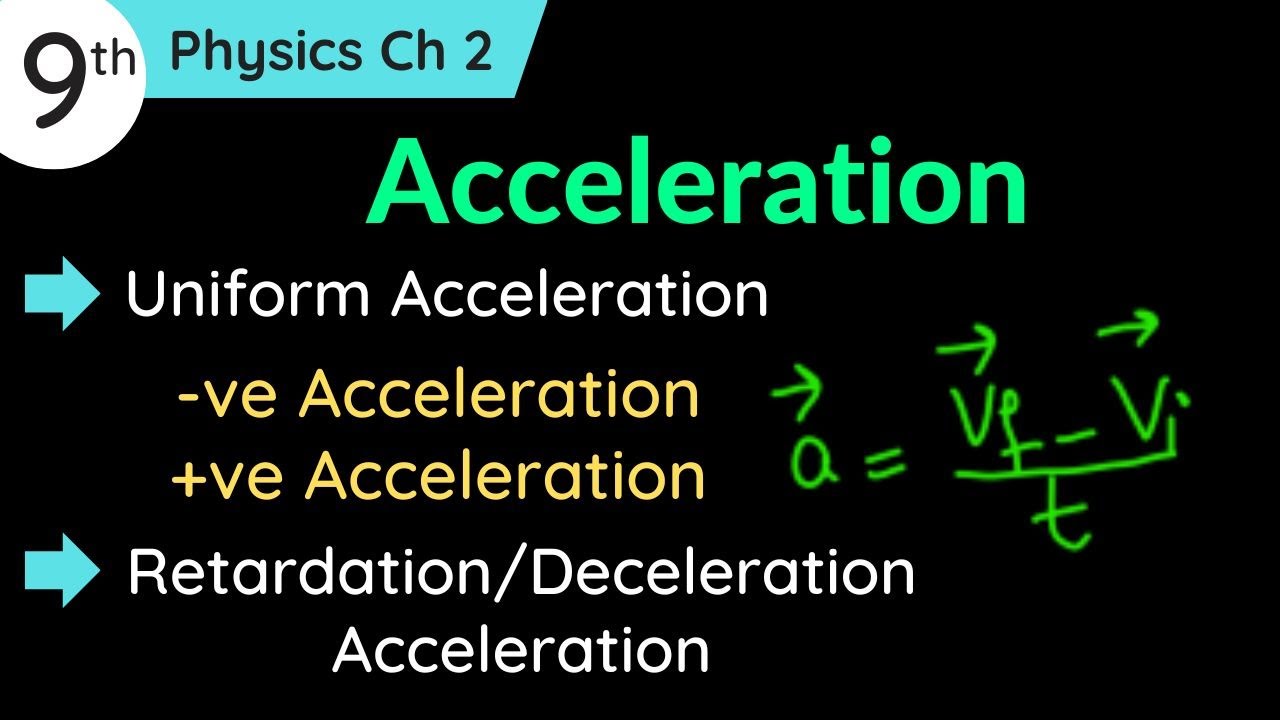 Acceleration Class 9 Physics Chapter 2 | Acceleration formula and uniform acceleration and its types