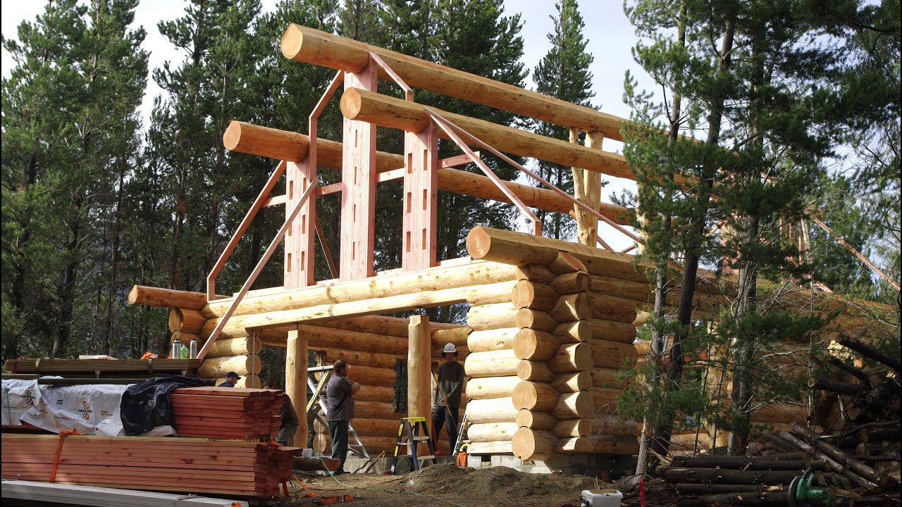 Log house assembly time lapse - Lake Ohau, New Zealand