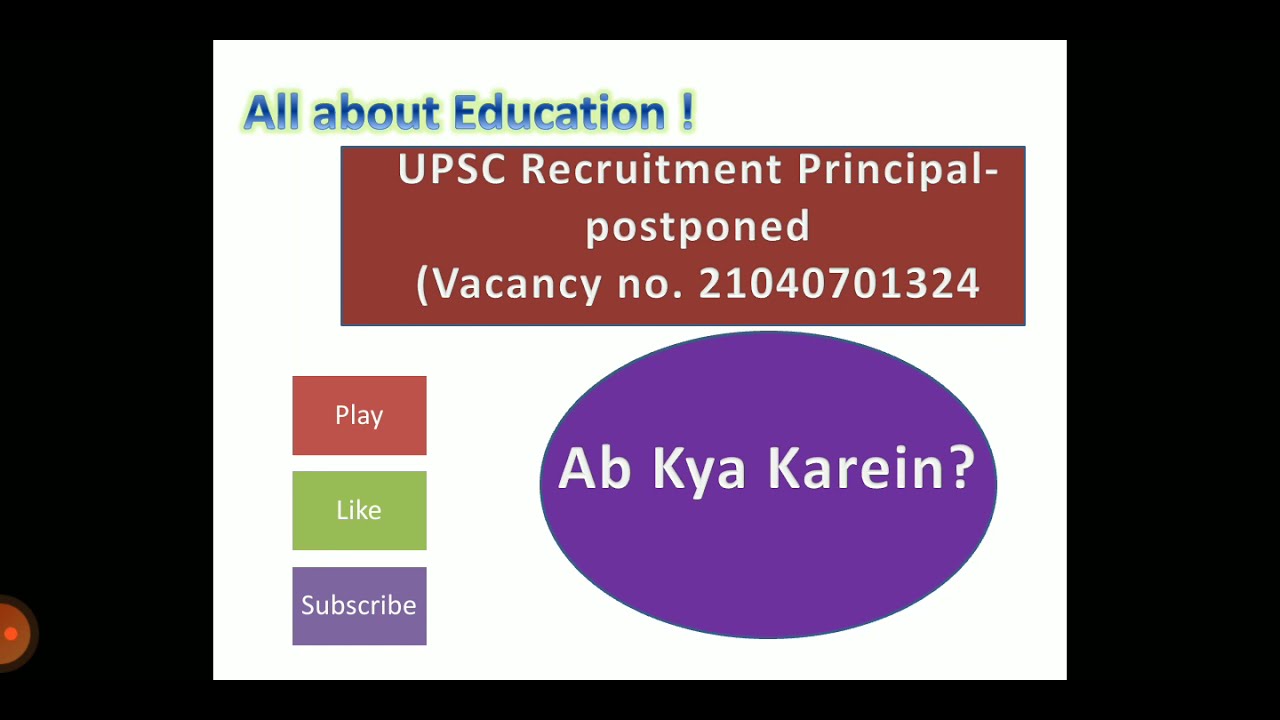 upsc/Post-Principal/recruitment/vacancy