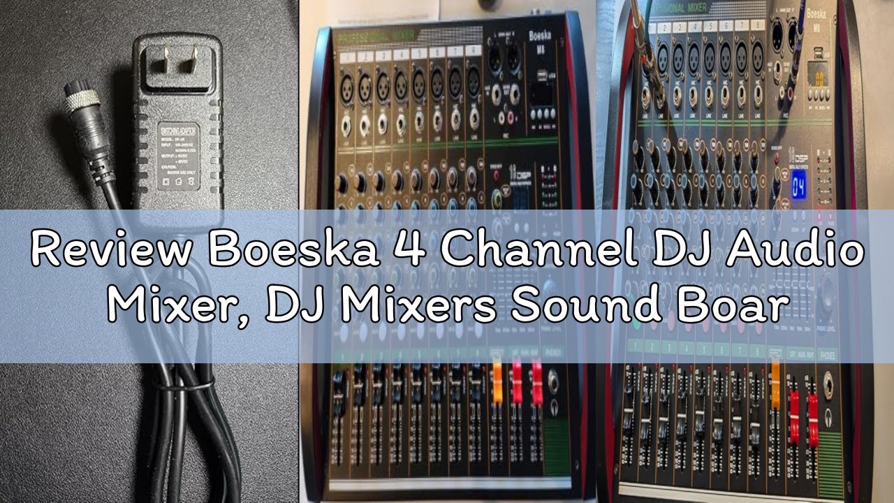 Review Boeska 4 Channel DJ Audio Mixer, DJ Mixers Sound Board, Sound Mixer Board XLR 1/4