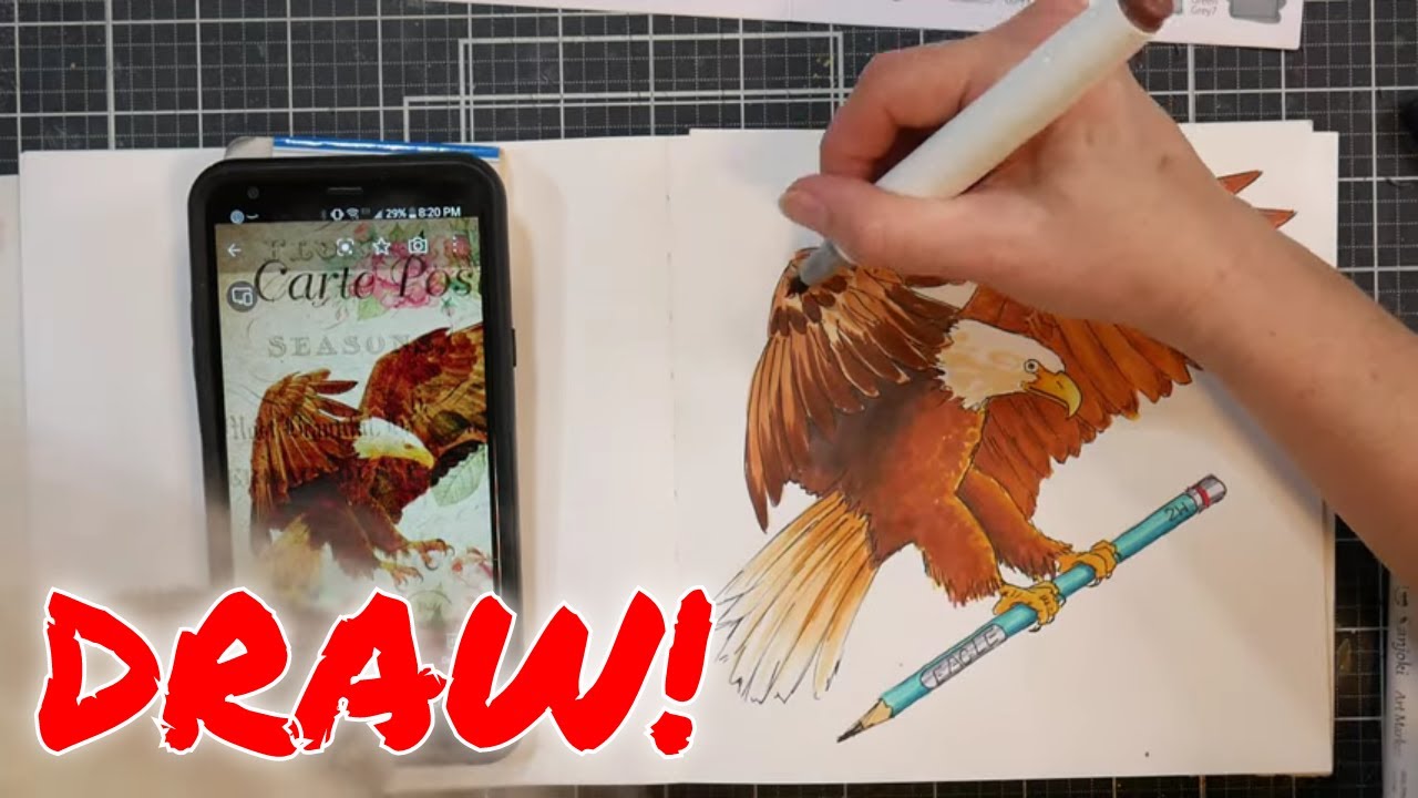 Eagle...Get it?  Pun Filled Alcohol Marker Artwork Timelapse
