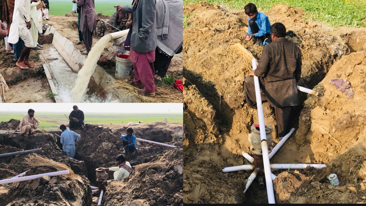 Tubewell installation and pumping water in Punjab Pakistan | water boor in village life Pakistan