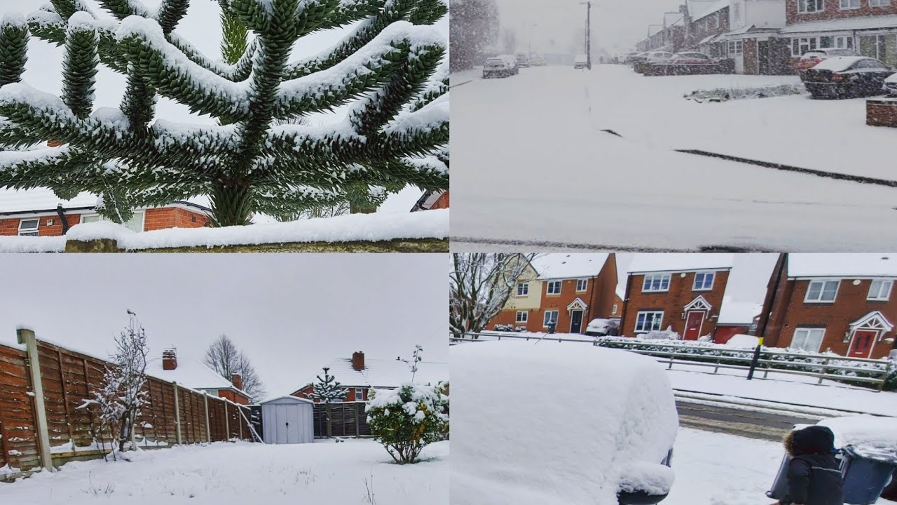 Snow is falling Birmingham England 24 January 2021, first heavy snow of 2021.