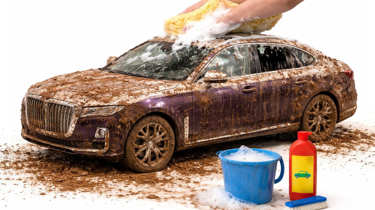 Super Realistic Cleaning of a 1:20 Hongqi H9 After an Extreme Off-Road Adventure