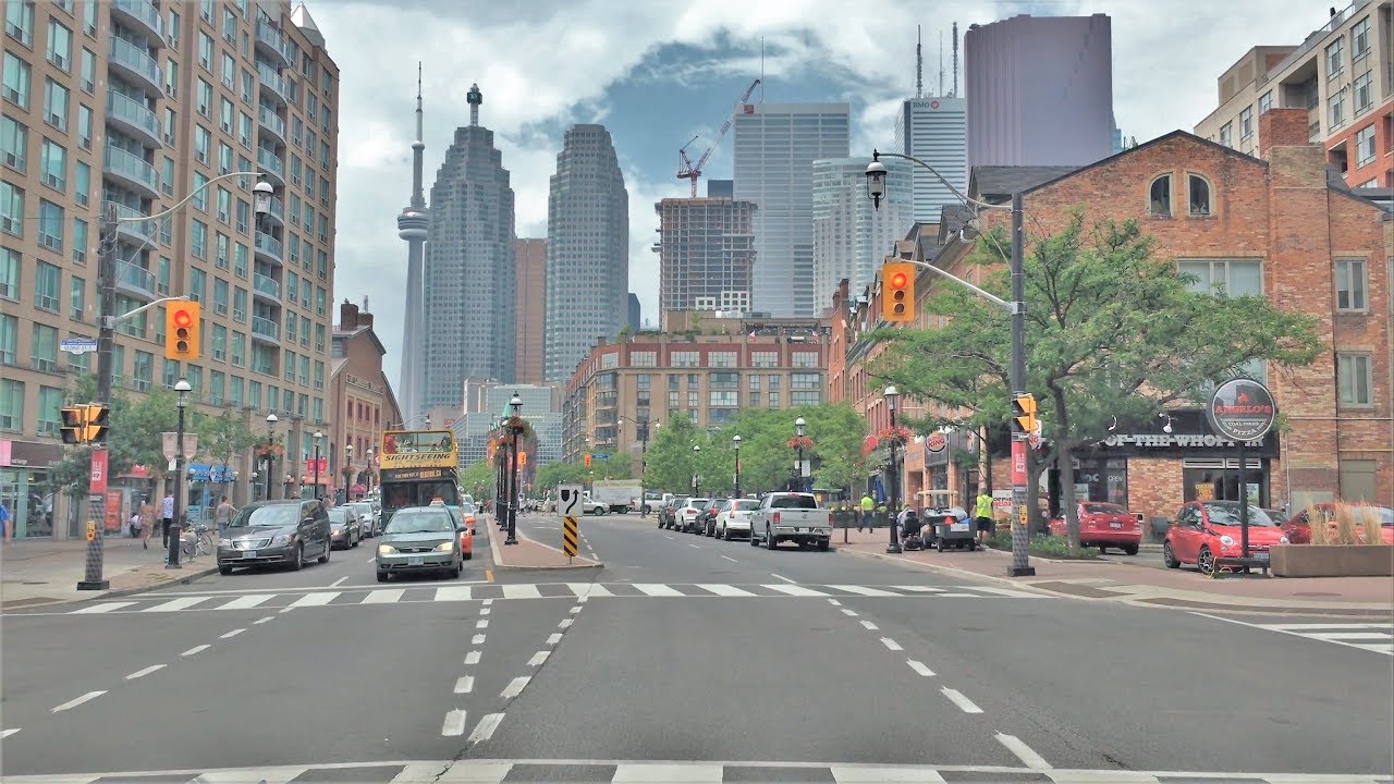 Driving Downtown - Toronto's Money Street 4K - Canada