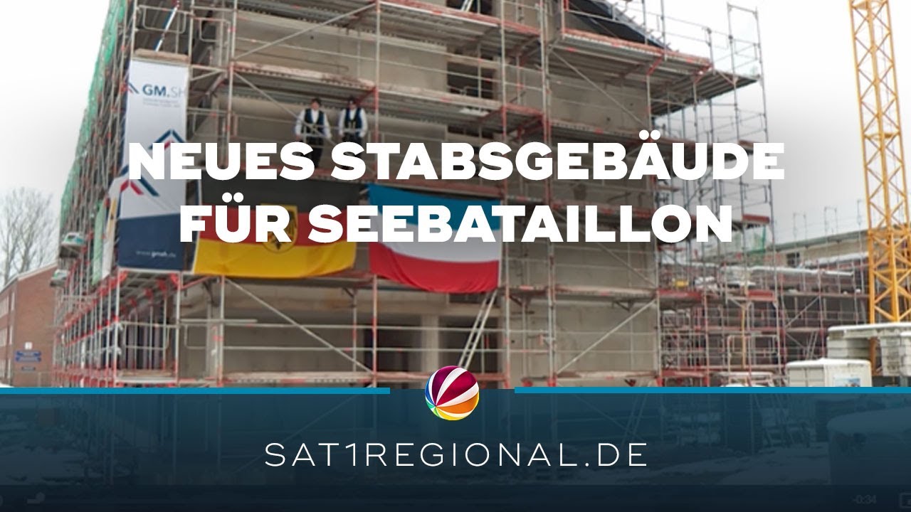 Neues Stabsgebäude für Seebataillon in Eckernförde mit Richtfest eingeweiht