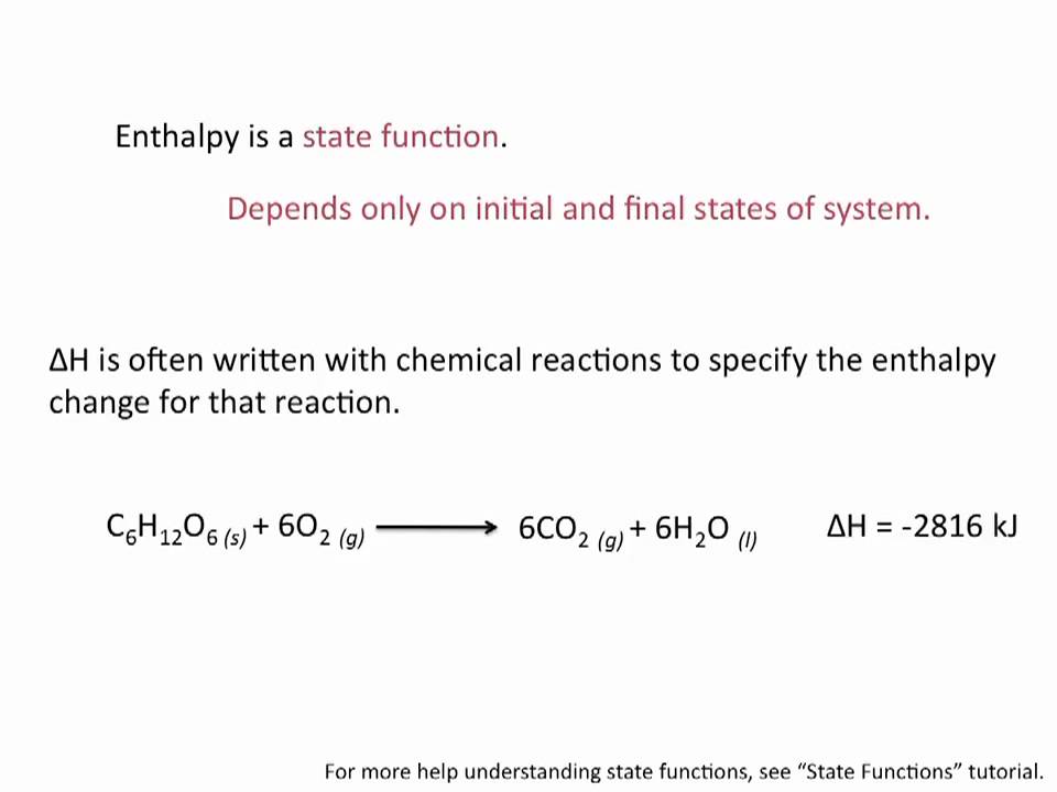 Enthalpy - Chemistry Tutorial