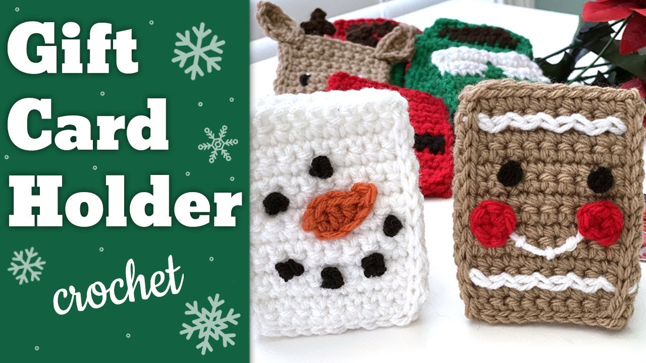 Christmas Gift Card Holder Tutorial   | Crochet Snowman | Crochet Gingerbread Man  [EASY]