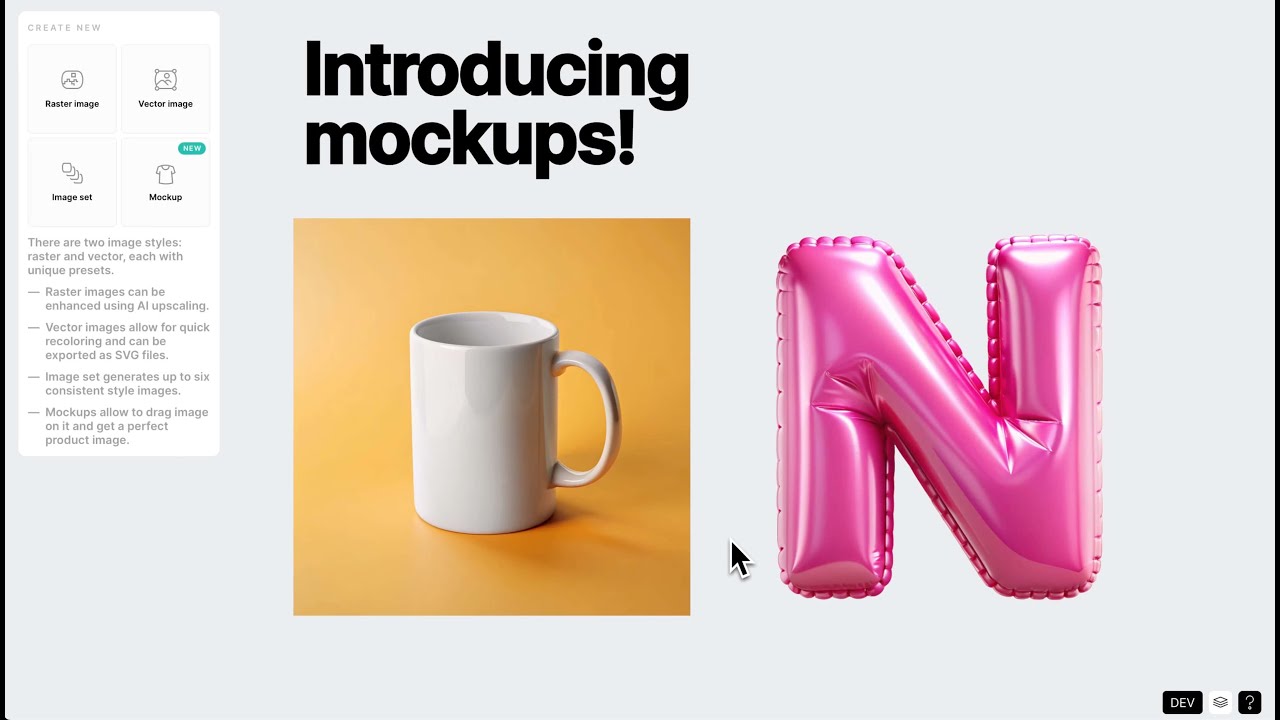 AI-generated mockups in Recraft