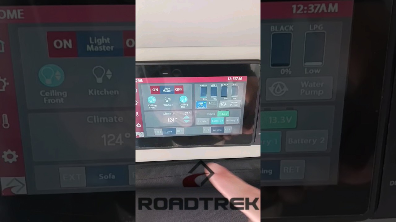 WHAT??? This @RoadtrekMotorhomes Zion SRT has a touchscreen control panel with app!