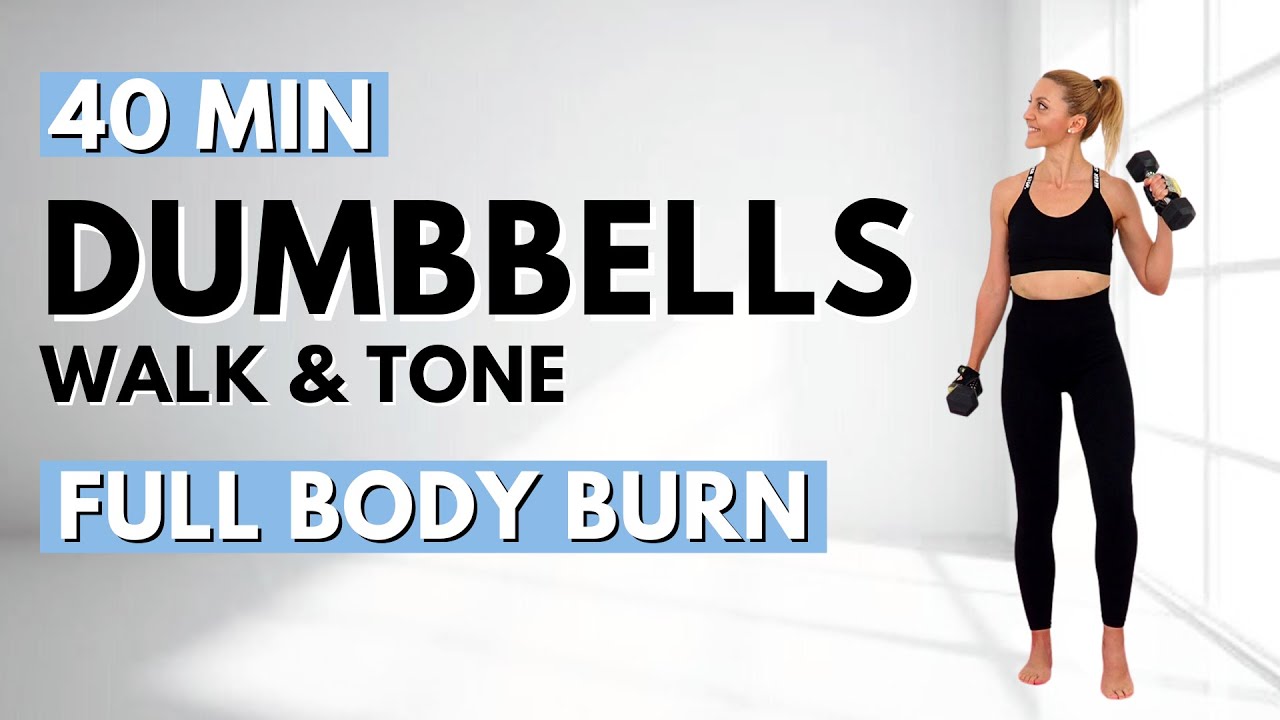 🔥40 Min WALK & TONE Dumbbell Workout🔥Burn Fat & Build Muscle🔥Full body Compound Moves🔥
