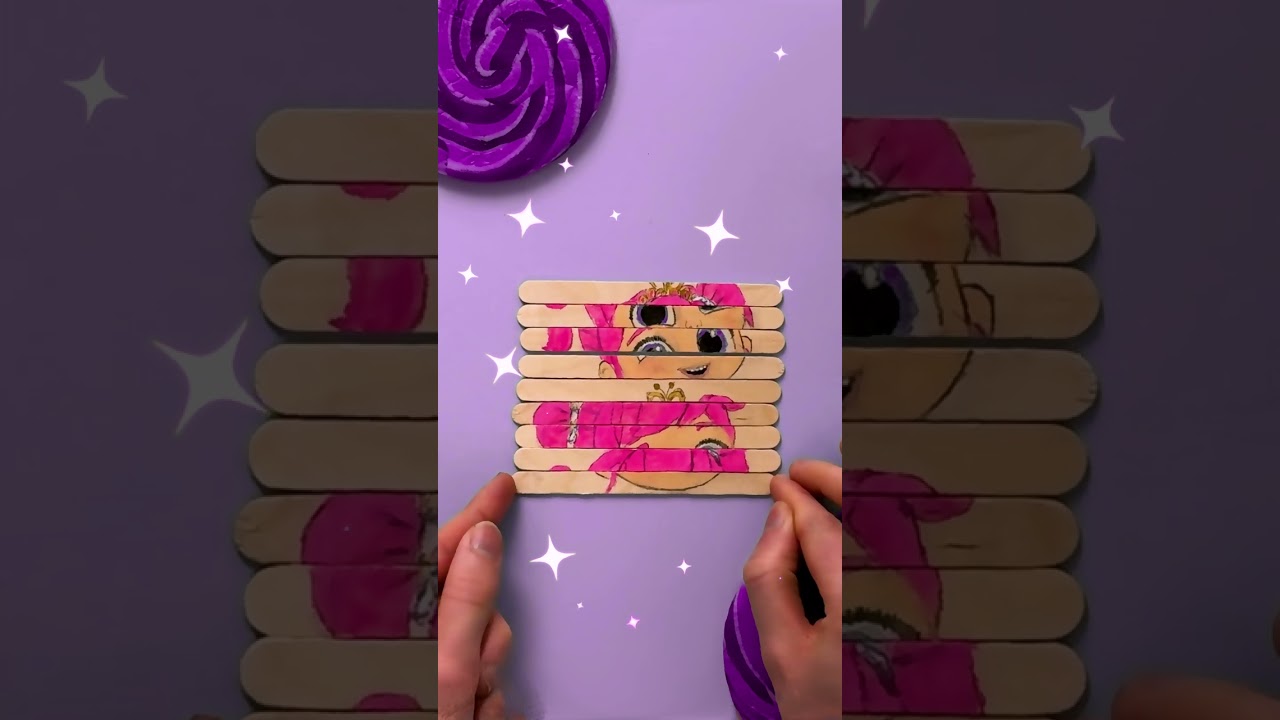 Jill's Popsicle Stick Crafts 🍧 #shorts #kids #cartoons Little Angel Nursery Rhymes