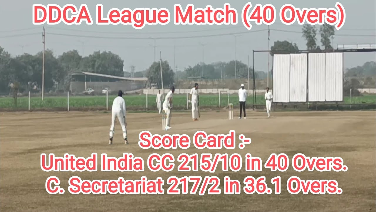 DDCA League Match. 16 Jan 2026. United India CC Vs Central Secretariat.