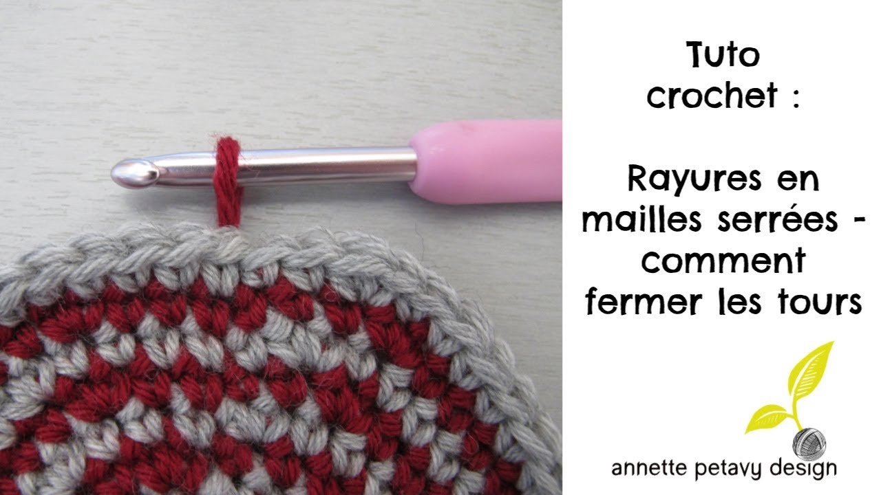 Rayures de mailles serrées en rond - fermer les tours