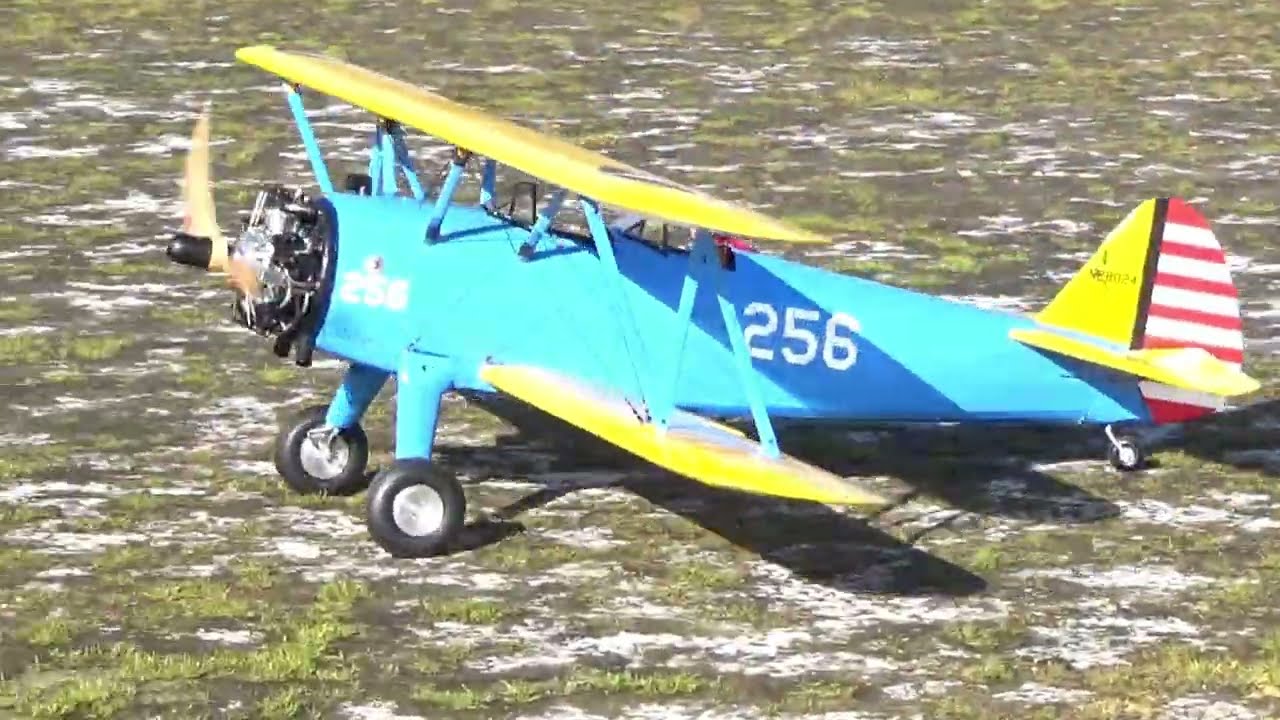 Boeing Stearman Test Flight & Thrilling Second Flight | UMS 5-100 100cc Radial Engine | Ziroli Plans