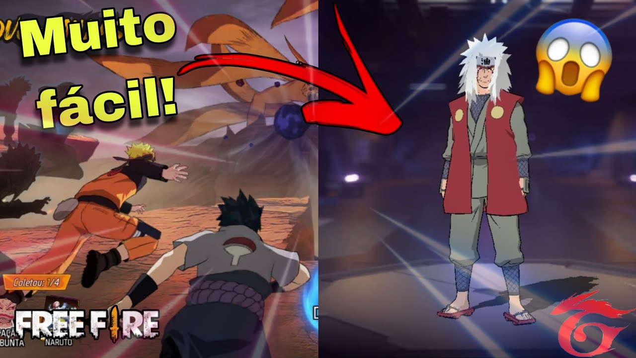 COMO PEGAR A SKIN DO JIRAIYA DE GRAÇA E RÁPIDO NO FREE FIRE