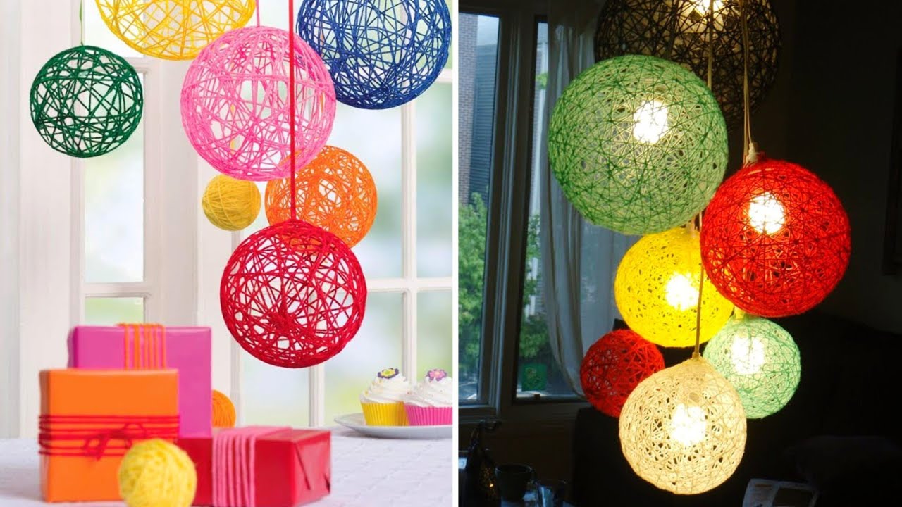 How to Make a Lantern with Yarn | Gorgeous DIY Yarn Orb | How to Make Balloon Orb | DIY wool Lantern