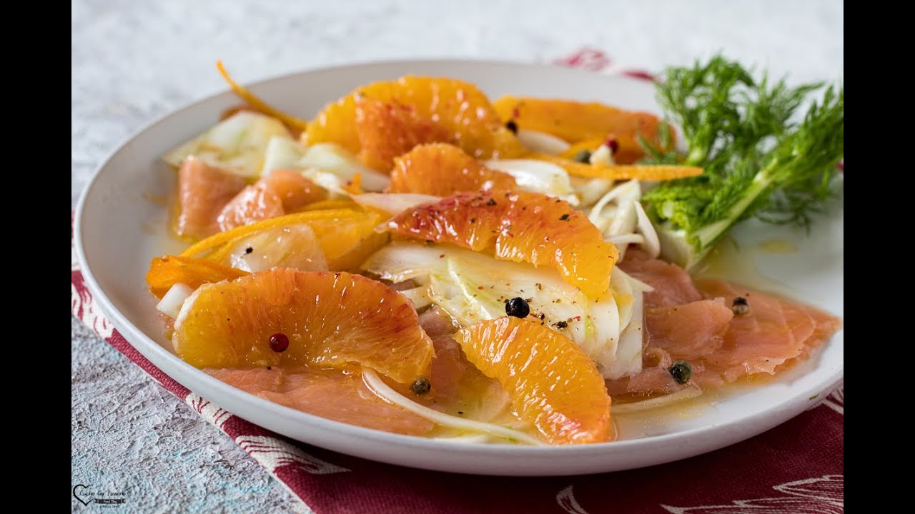 Insalata finocchi arancia e salmone