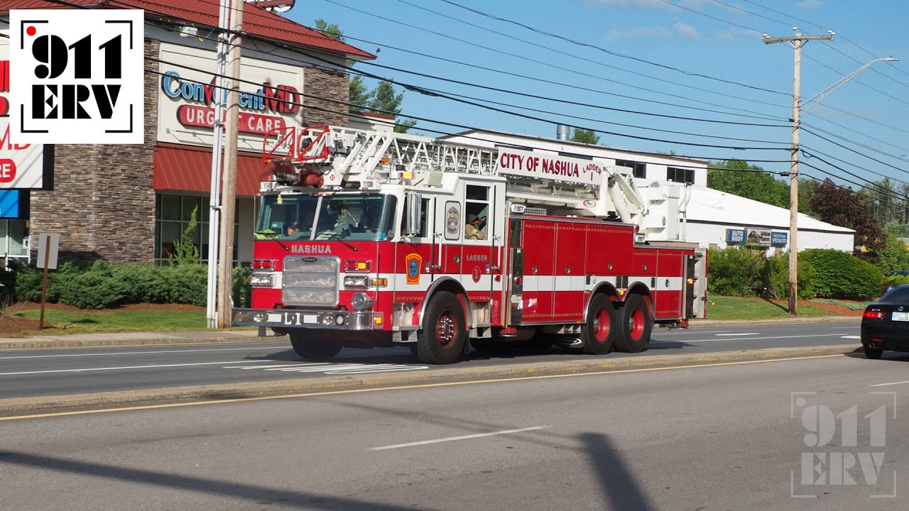 Nashua Fire Trucks Responding | Ladder 1 and Engine 7