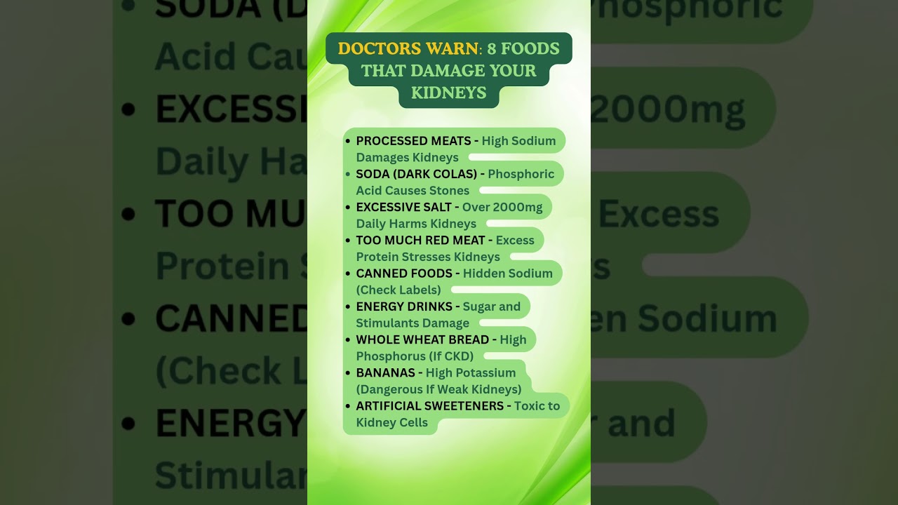Kidney Doctors Warn: Avoid These 9 Foods After 60 | Kidney Failure Signs
