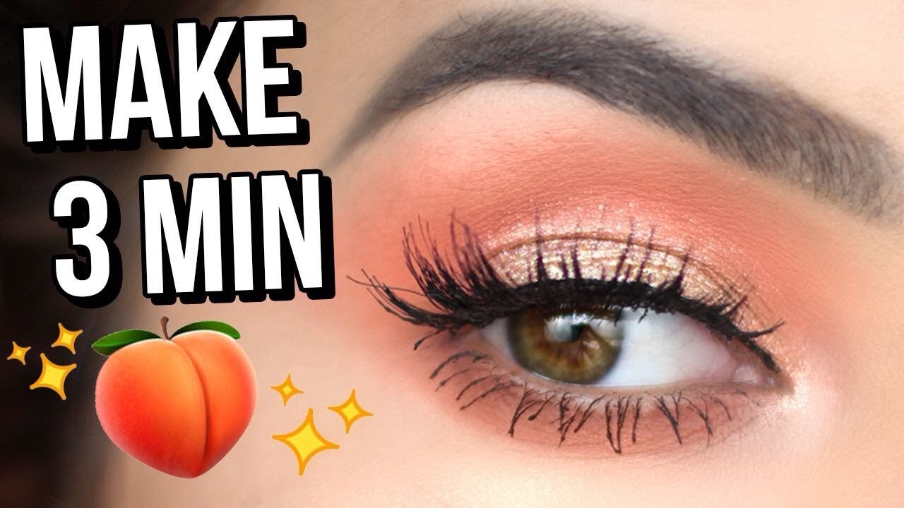 MAQUIAGEM FÁCIL EM 3 MINUTOS | PÊSSEGO COM GLITTER