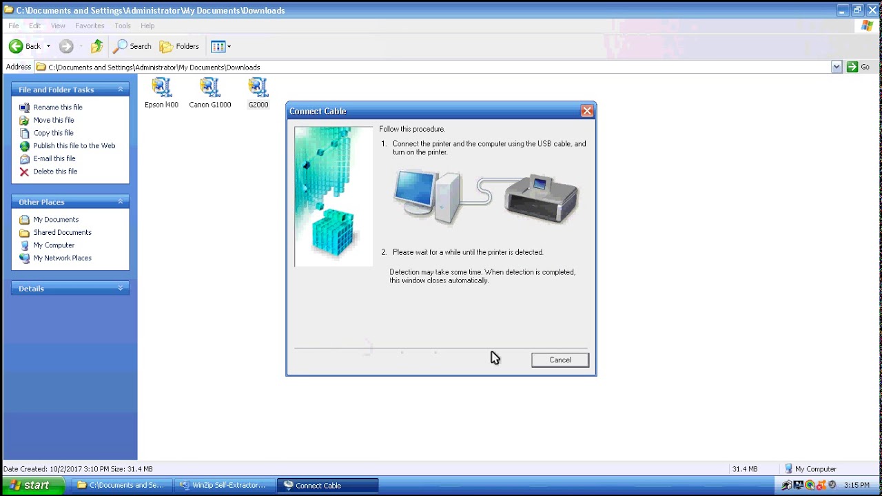 Canon G2000 Driver, Setup