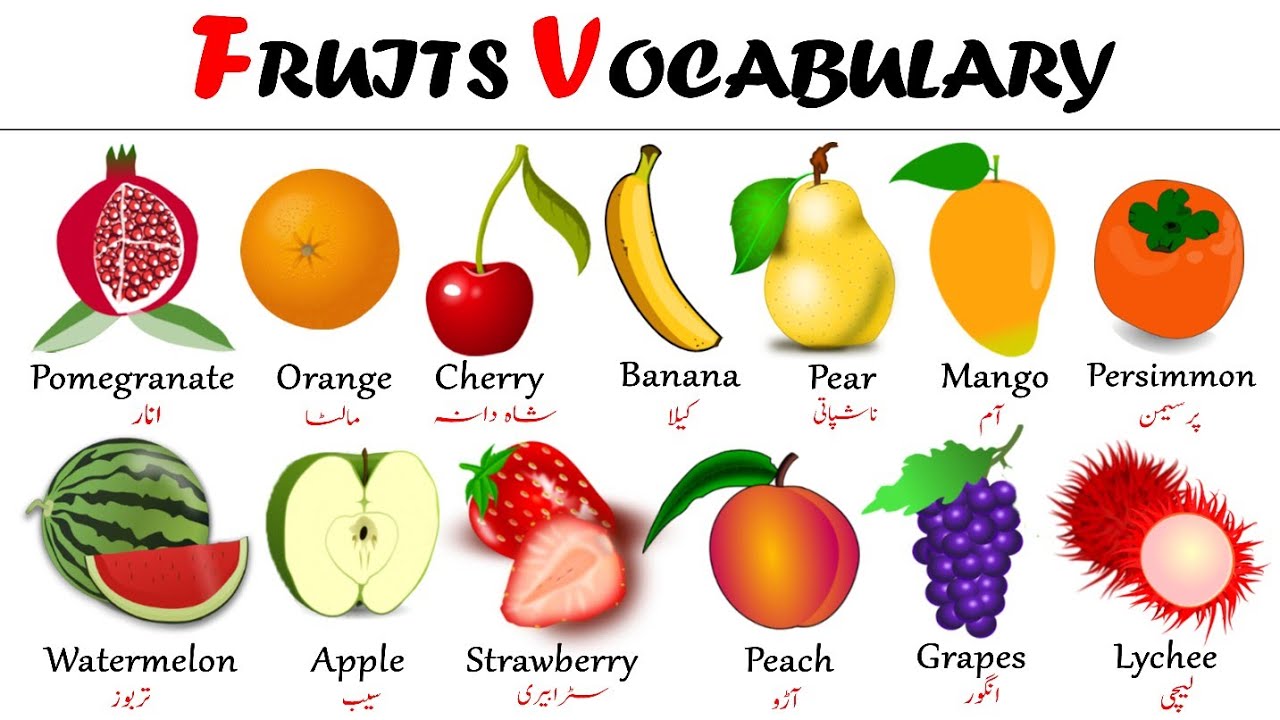 FRUITS | learn fruits names in English with Urdu/Hindi