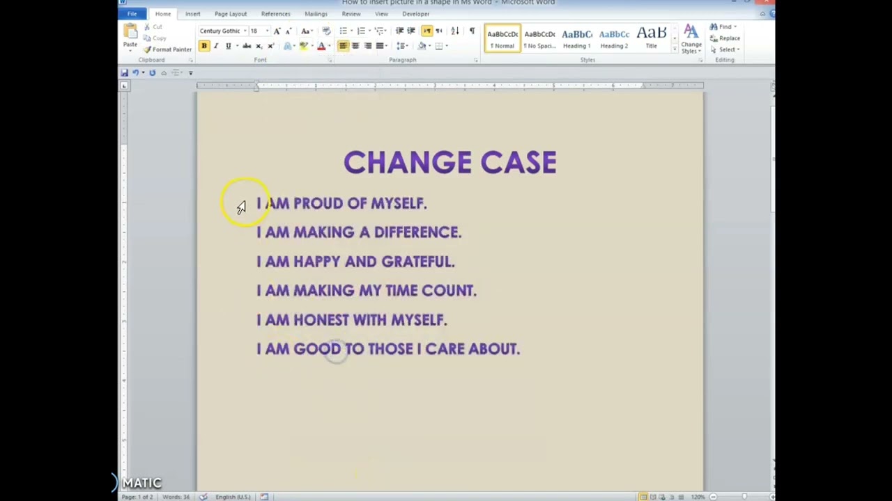 Change case of Microsoft Word | Easy Change Case MS Word Tutorial