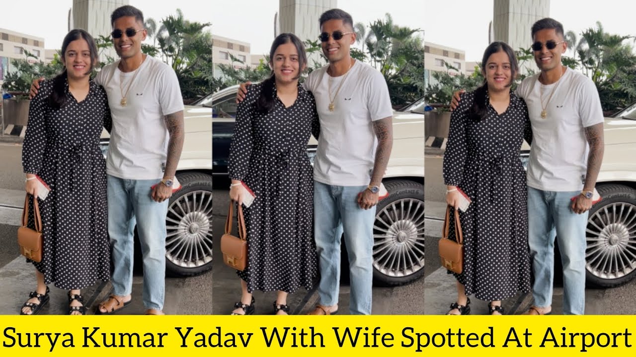 T20 World Number 1 Batsman Surya Kumar Yadav With Wife Spotted At Airport😍♥️🔥