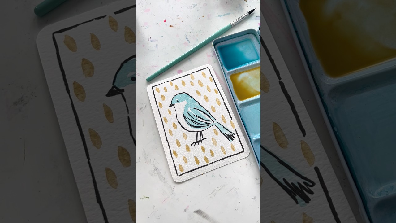 Simple bird in watercolor